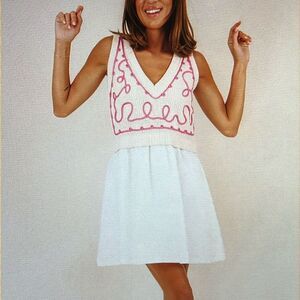 New! Lavalon Embroidered Adore Me Sweater Vest Dress Size Small